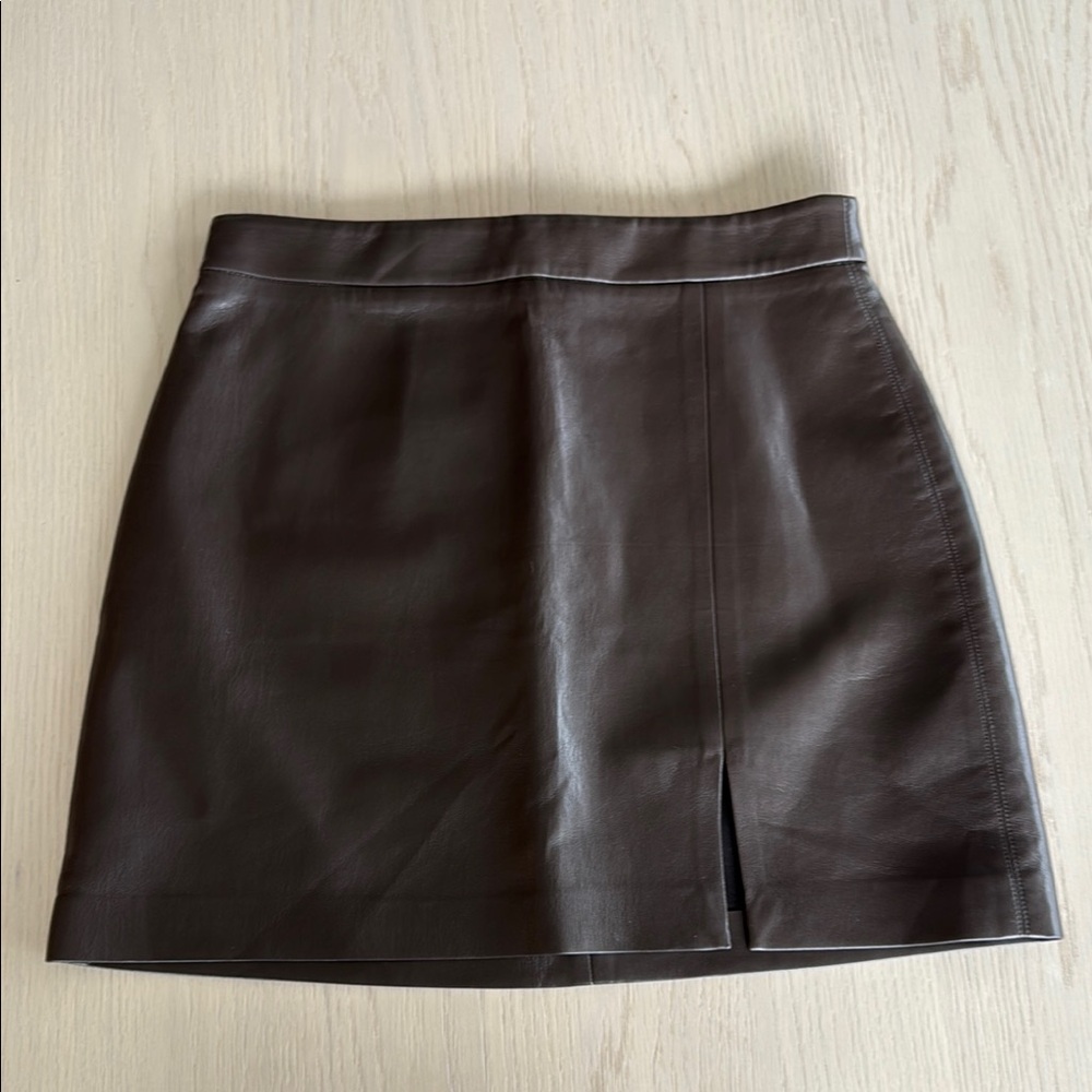 Aritzia Brown Leather Skirt